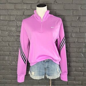NIKE NWT Therma Fit One 1/2 Zip Up Pullover Sweatshirt Size Large Pink/purple